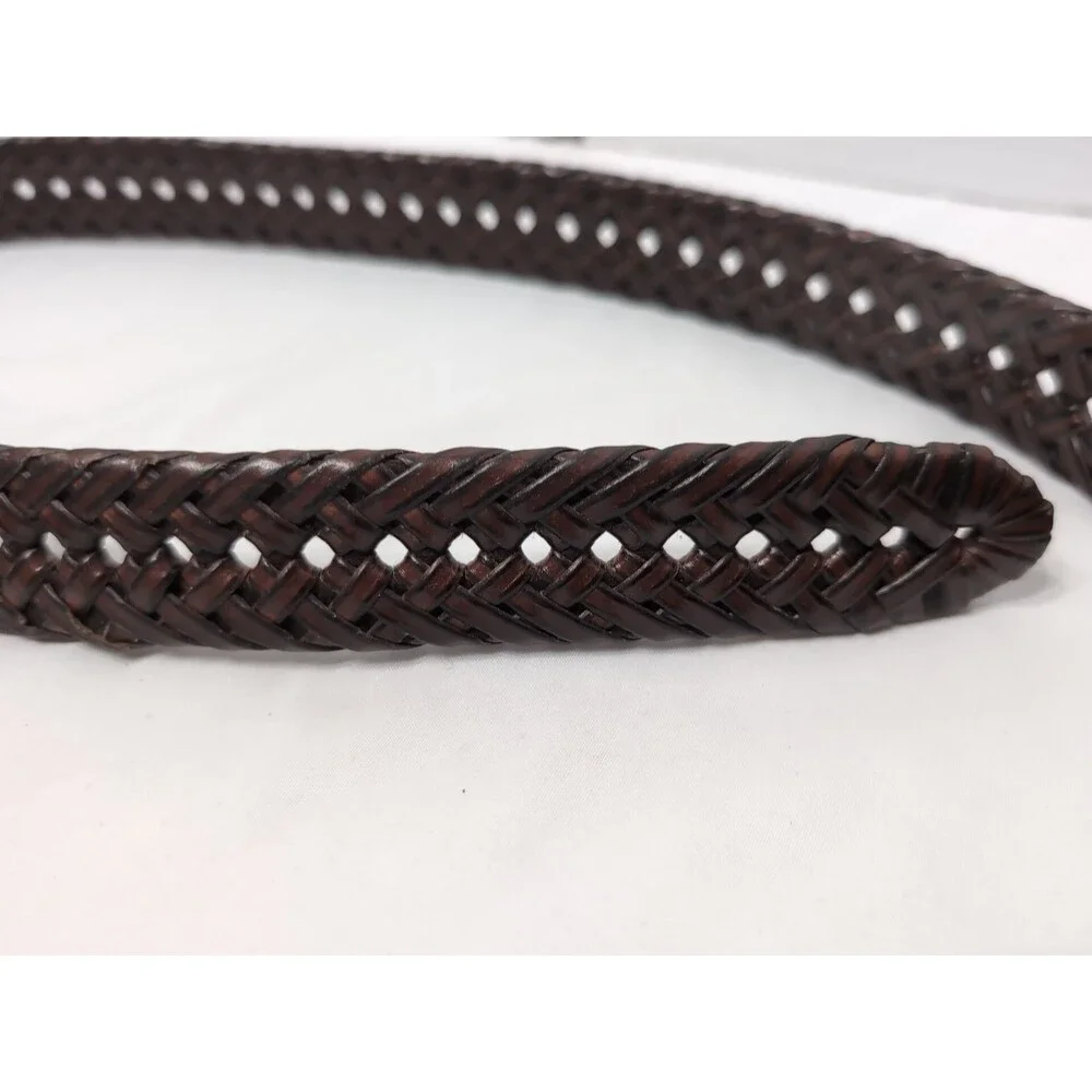 Goodfellow BELT MENS BRAIDED WEBBED  LEATHER Brown SZ 40